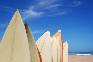 surfboards at the beach