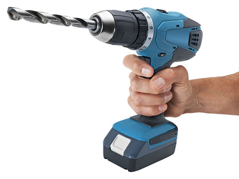 hand holding a cordless power drill