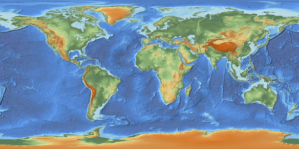 world relief map